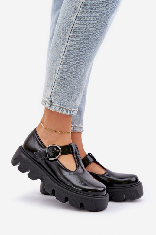 Laque   apavi ar sprādzēm Zazoo 20183 Melns Laque   apavi ar sprādzēm Zazoo 20183 Melns