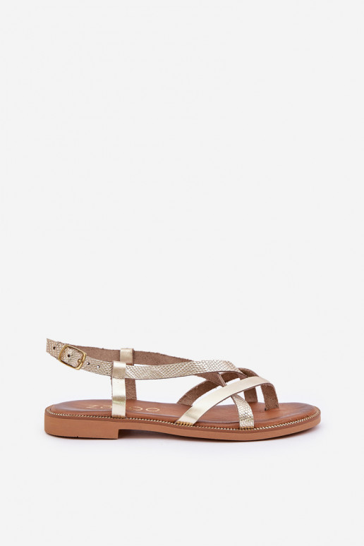 līdzenas zoles basenes Z Przeplatającymi Się Paseczkami Zazoo 40429 Zelta krāsas   līdzenas zoles basenes Z Przeplatającymi Się Paseczkami Zazoo 40429 Zelta krāsas