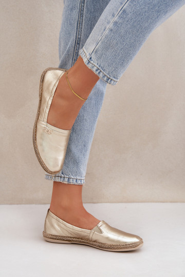 Eleganta stila Espadrilless  Zazoo 10177 Zelta krāsas