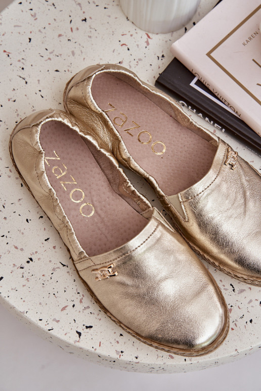 Eleganta stila Espadrilless  Zazoo 10177 Zelta krāsas Eleganta stila Espadrilless  Zazoo 10177 Zelta krāsas