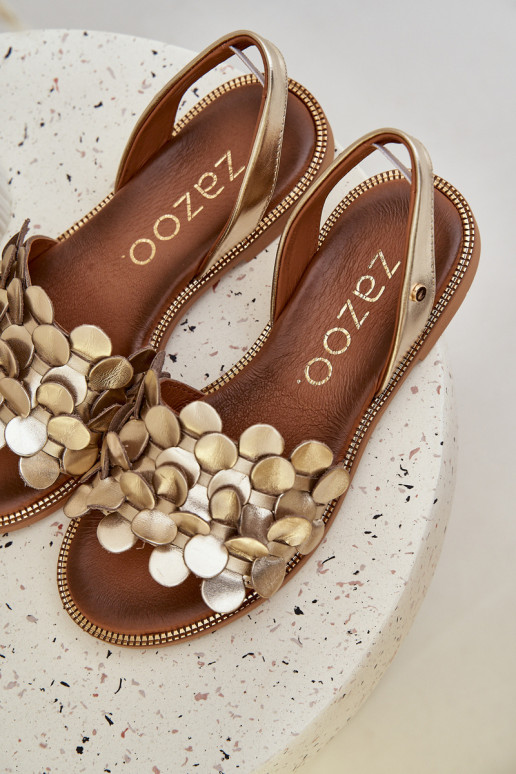 Sieviešu basenes  ar platiem papēžiem Zazoo 40425 Zelta krāsas Sieviešu basenes  ar platiem papēžiem Zazoo 40425 Zelta krāsas