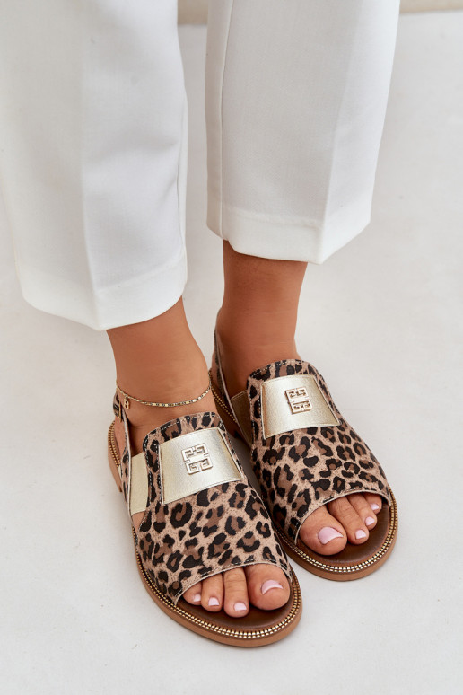 Zazoo 40385  Sieviešu basenes  ar leoparda kažokādas rakstu brūnas krāsas Zazoo 40385  Sieviešu basenes  ar leoparda kažokādas rakstu brūnas krāsas