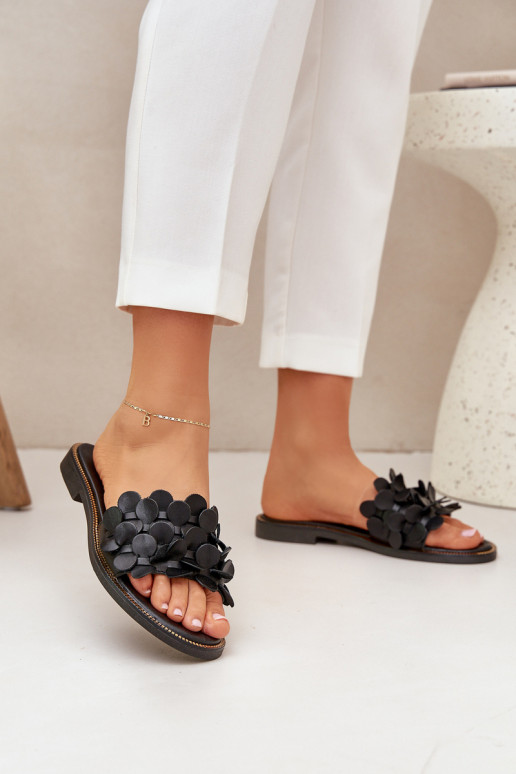 Zazoo 40381  Čibas no dabīgas ādas ar platiem papēžiem Melns