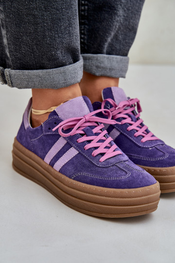 Zazoo N1068S4  modeļa apavi ar platformu purpura krāsa