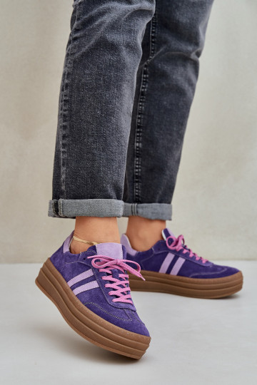 Zazoo N1068S4  modeļa apavi ar platformu purpura krāsa 2