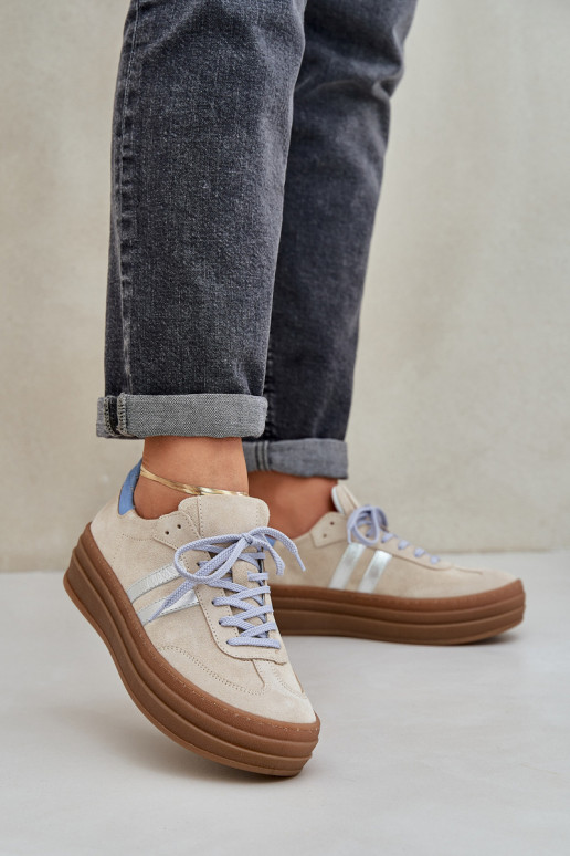 Zazoo N1068S4  modeļa apavi ar platformu smilšu krāsas