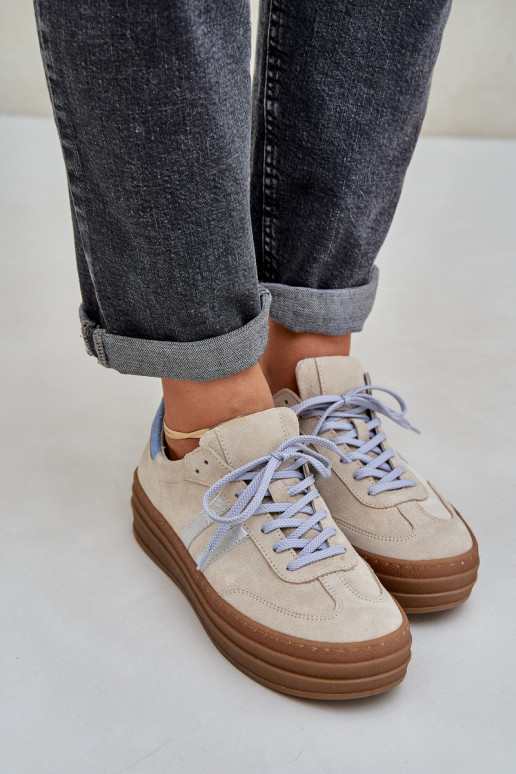 Zazoo N1068S4  modeļa apavi ar platformu smilšu krāsas