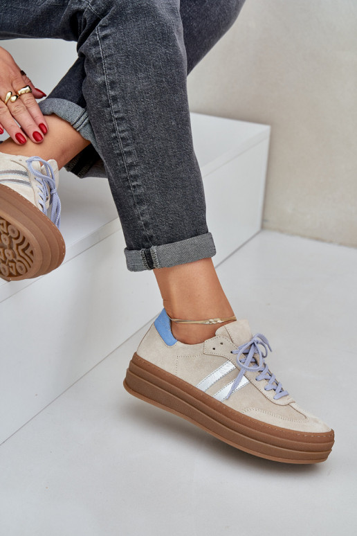 Zazoo N1068S4  modeļa apavi ar platformu smilšu krāsas