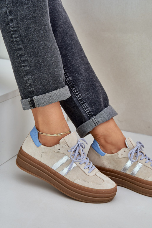 Zazoo N1068S4  modeļa apavi ar platformu smilšu krāsas