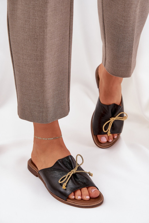 zempapēžu Eleganta stila Čības ar bantītēm  3572 Melns   zempapēžu Eleganta stila Čības ar bantītēm  3572 Melns