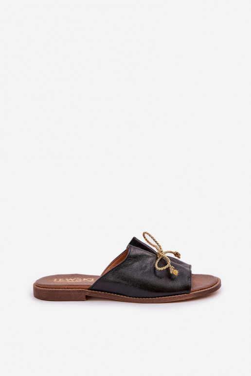 zempapēžu Eleganta stila Čības ar bantītēm  3572 Melns   zempapēžu Eleganta stila Čības ar bantītēm  3572 Melns