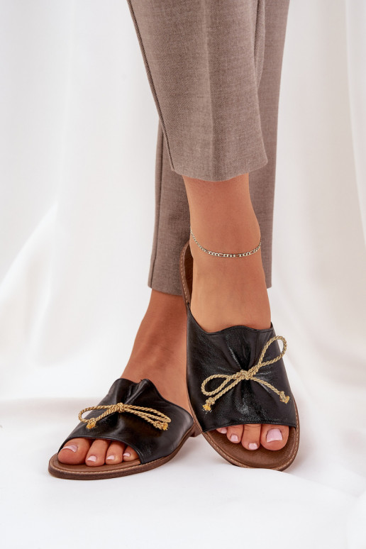 zempapēžu Eleganta stila Čības ar bantītēm  3572 Melns   zempapēžu Eleganta stila Čības ar bantītēm  3572 Melns