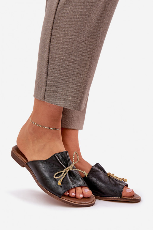 zempapēžu Eleganta stila Čības ar bantītēm  3572 Melns   zempapēžu Eleganta stila Čības ar bantītēm  3572 Melns