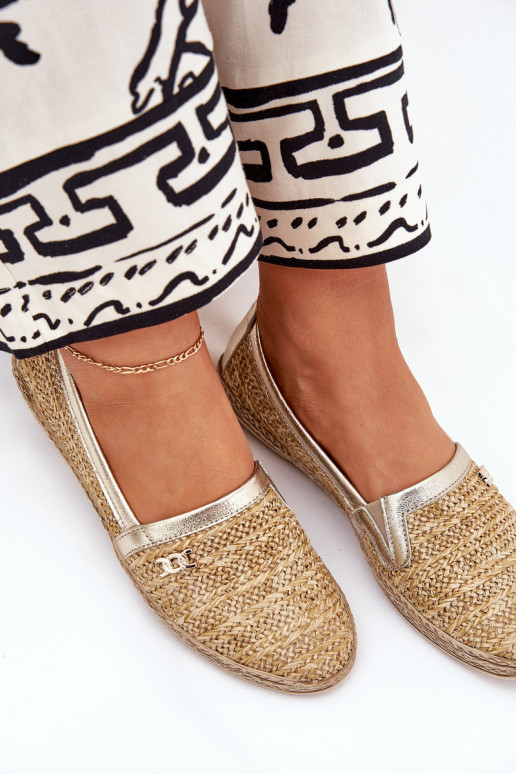 Eleganta stila Espadrilless  Zazoo 10178 smilšu krāsas-Zelta krāsas Eleganta stila Espadrilless  Zazoo 10178 smilšu krāsas-Zelta krāsas