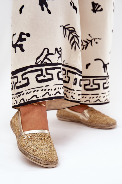 Eleganta stila Espadrilless  Zazoo 10178 smilšu krāsas-Zelta krāsas Eleganta stila Espadrilless  Zazoo 10178 smilšu krāsas-Zelta krāsas