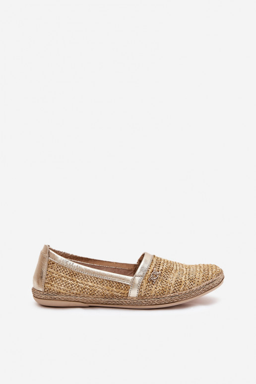 Eleganta stila Espadrilless  Zazoo 10178 smilšu krāsas-Zelta krāsas Eleganta stila Espadrilless  Zazoo 10178 smilšu krāsas-Zelta krāsas