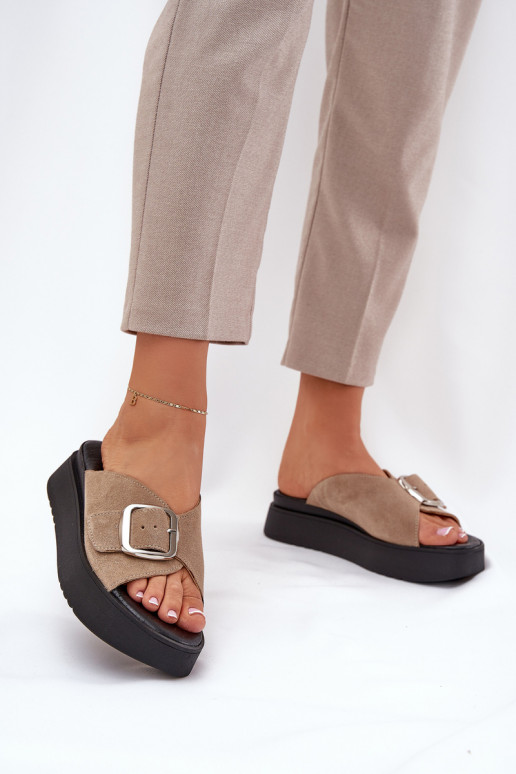 sieviešu zamšādas čības ar sprādzēm ar platformu Zazoo 3019 smilšu krāsas sieviešu zamšādas čības ar sprādzēm ar platformu Zazoo 3019 smilšu krāsas