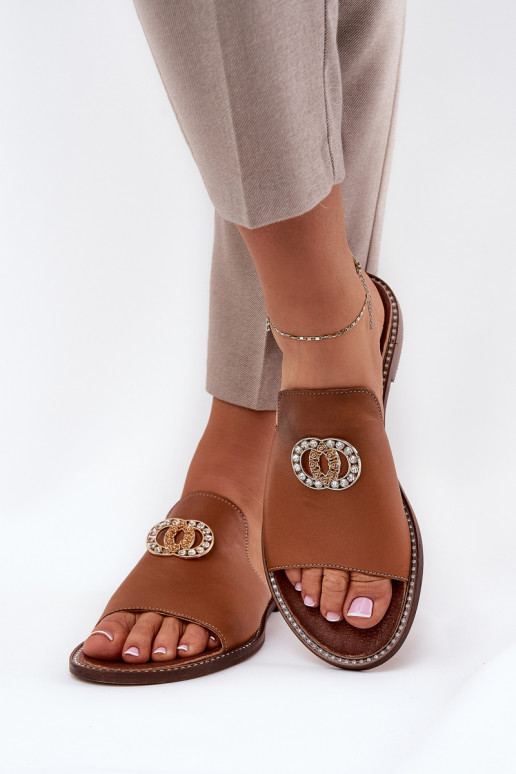 Eleganta stila Čibas no dabīgas ādas  ar ornamentiem Zazoo 3008 Camel Eleganta stila Čibas no dabīgas ādas  ar ornamentiem Zazoo 3008 Camel