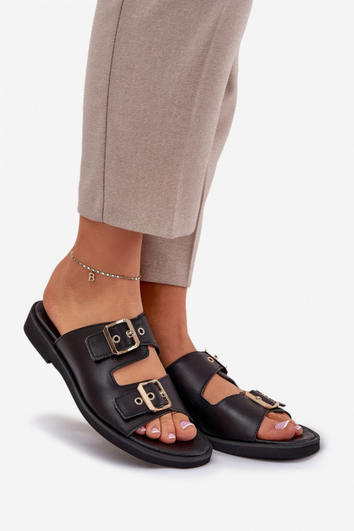 zempapēžu Čības ar sprādzēm Zazoo 3020 Melns   zempapēžu Čības ar sprādzēm Zazoo 3020 Melns