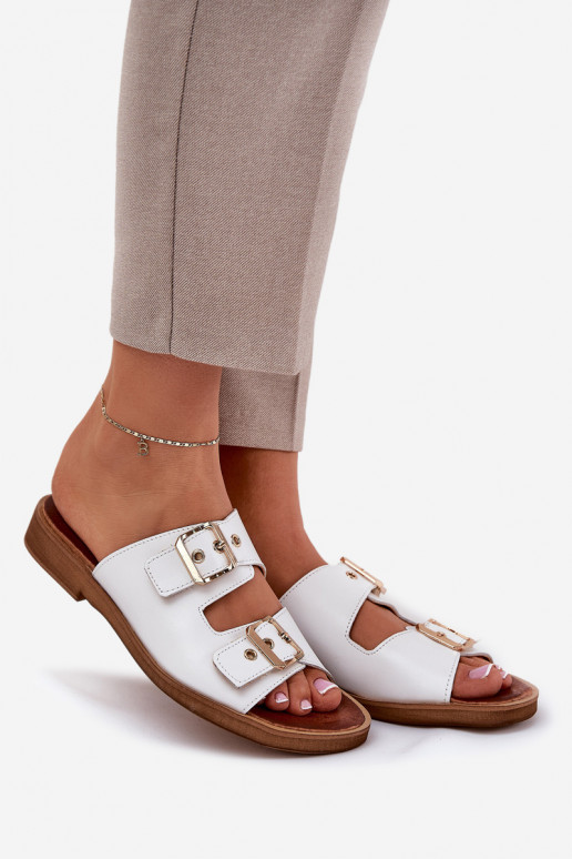 zempapēžu Čības ar sprādzēm Zazoo 3020 baltas krāsas   zempapēžu Čības ar sprādzēm Zazoo 3020 baltas krāsas