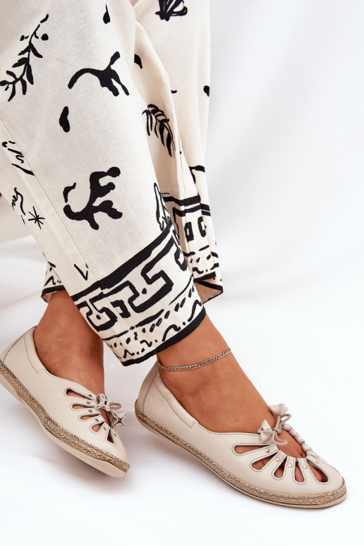 zempapēžu Balerīnas Z Naturalnej Skóry Zazoo 10179 smilšu krāsas zempapēžu Balerīnas Z Naturalnej Skóry Zazoo 10179 smilšu krāsas