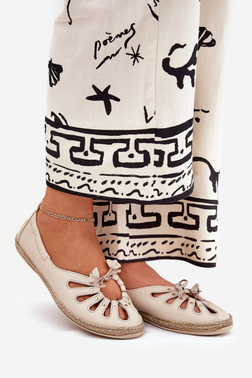 zempapēžu Balerīnas Z Naturalnej Skóry Zazoo 10179 smilšu krāsas zempapēžu Balerīnas Z Naturalnej Skóry Zazoo 10179 smilšu krāsas