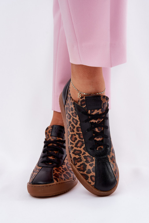   sporta apavi  ar leoparda kažokādas rakstu Laura Messi 2935 brūnas krāsas