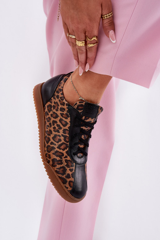   sporta apavi  ar leoparda kažokādas rakstu Laura Messi 2935 brūnas krāsas