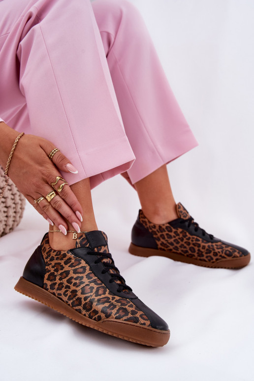   sporta apavi  ar leoparda kažokādas rakstu Laura Messi 2935 brūnas krāsas