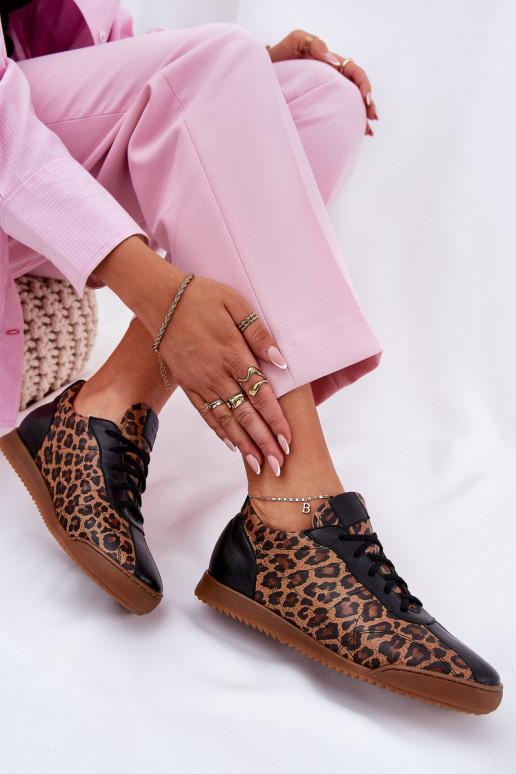   sporta apavi  ar leoparda kažokādas rakstu Laura Messi 2935 brūnas krāsas