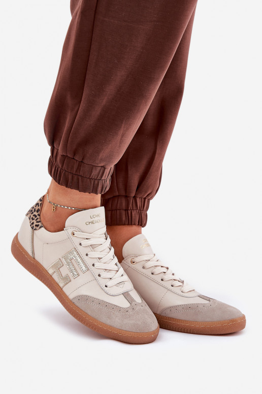   sporta apavi  modeļa apavi  ar leoparda kažokādas rakstu CheBello 4640 smilšu krāsas