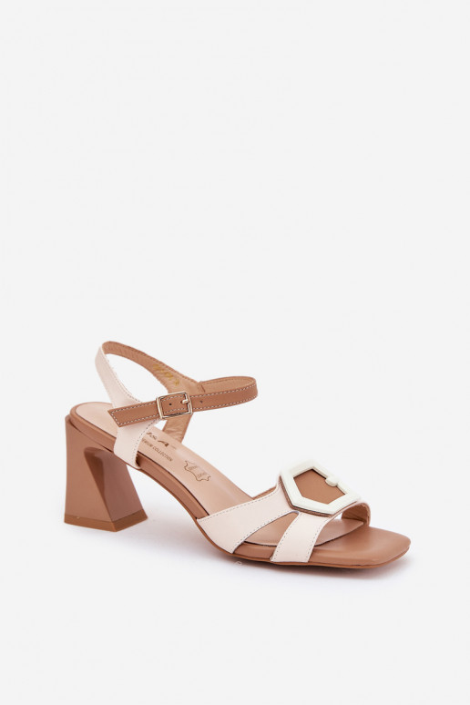 Eleganta stila Āda Sieviešu basenes D&A MR38-570 smilšu krāsas