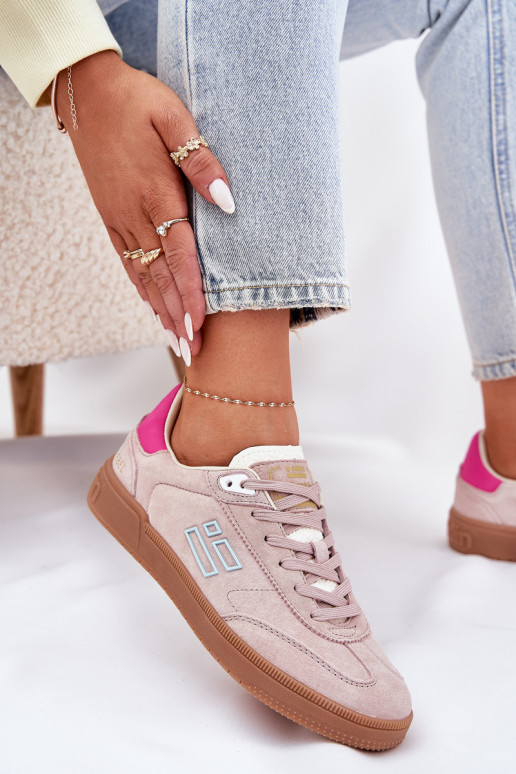 zamšādas sporta apavi  modeļa apavi  D.Franklin DFSH387005 rozā krāsa