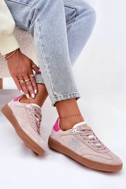 zamšādas sporta apavi  modeļa apavi  D.Franklin DFSH387005 rozā krāsa