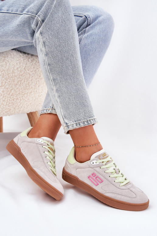 zamšādas sporta apavi  modeļa apavi  D.Franklin DFSH387005 Zgaszona Biel