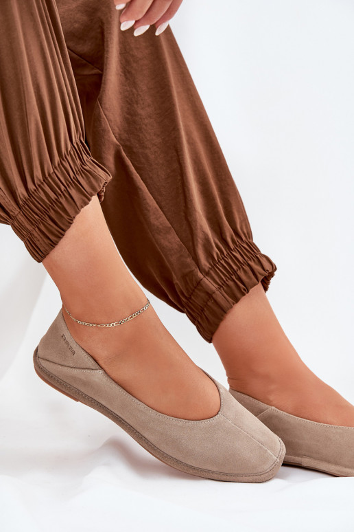 Zamšādas balerīnas  Big Star RR274082 smilšu krāsas Zamšādas balerīnas  Big Star RR274082 smilšu krāsas