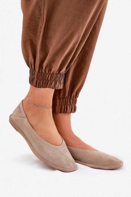 Zamšādas balerīnas  Big Star RR274082 smilšu krāsas Zamšādas balerīnas  Big Star RR274082 smilšu krāsas