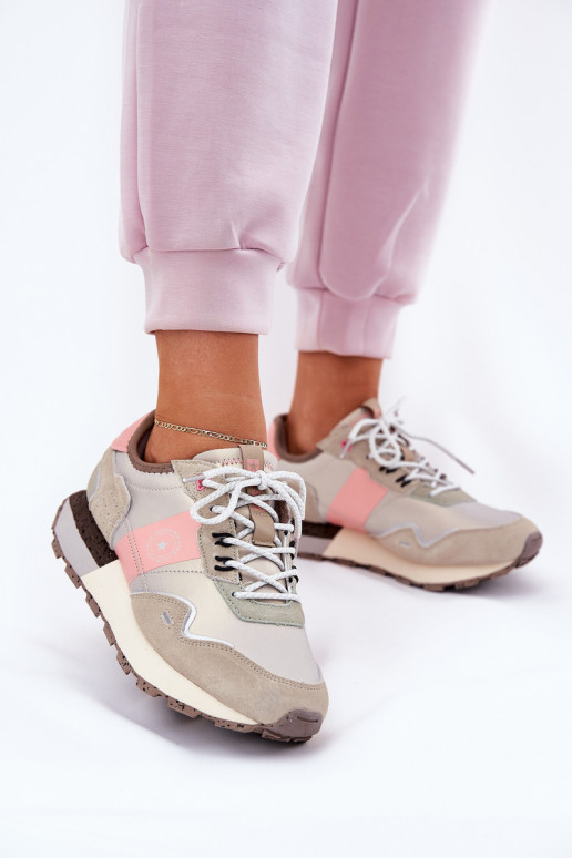 zamšādas  modeļa apavi  Big Star RR274243 HI-POLY SYSTEM Pelēkas krāsas-Rozā krāsas