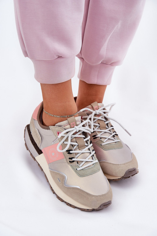 zamšādas  modeļa apavi  Big Star RR274243 HI-POLY SYSTEM Pelēkas krāsas-Rozā krāsas