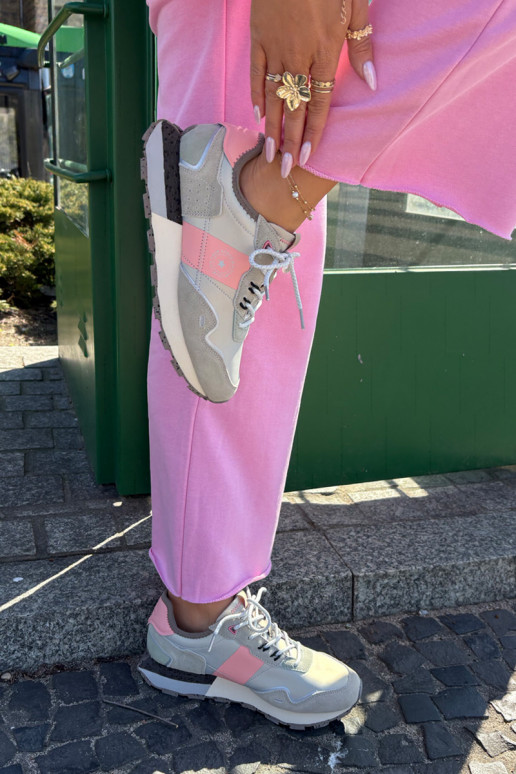 zamšādas  modeļa apavi  Big Star RR274243 HI-POLY SYSTEM Pelēkas krāsas-Rozā krāsas