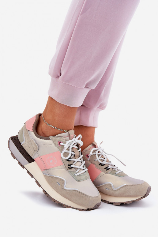 zamšādas  modeļa apavi  Big Star RR274243 HI-POLY SYSTEM Pelēkas krāsas-Rozā krāsas