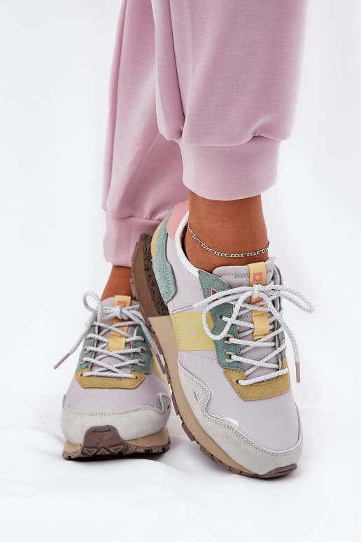 zamšādas  modeļa apavi  Big Star RR274244 HI-POLY SYSTEM Pelēkas krāsas-Dzelteni