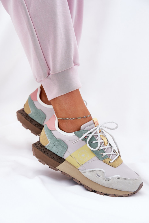 zamšādas  modeļa apavi  Big Star RR274244 HI-POLY SYSTEM Pelēkas krāsas-Dzelteni