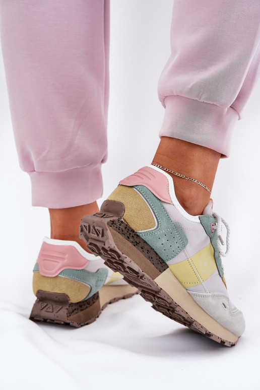 zamšādas  modeļa apavi  Big Star RR274244 HI-POLY SYSTEM Pelēkas krāsas-Dzelteni