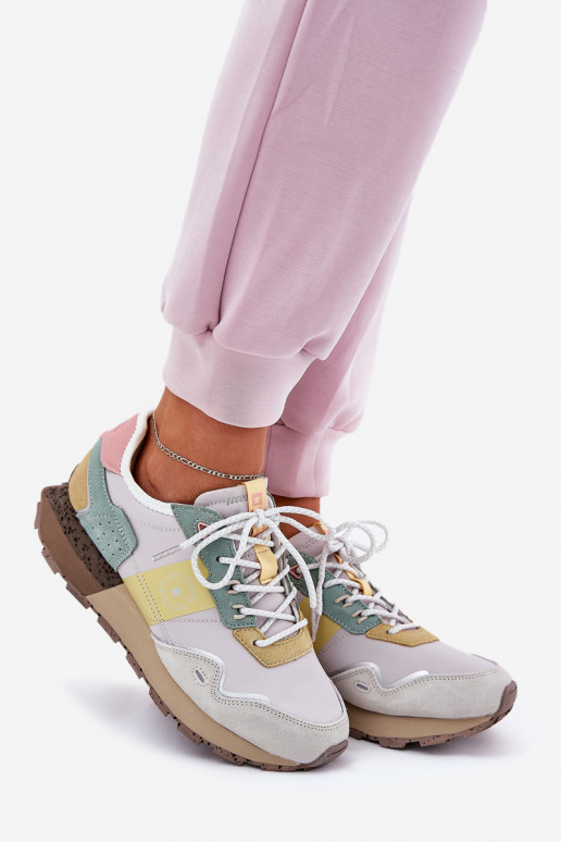 zamšādas  modeļa apavi  Big Star RR274244 HI-POLY SYSTEM Pelēkas krāsas-Dzelteni