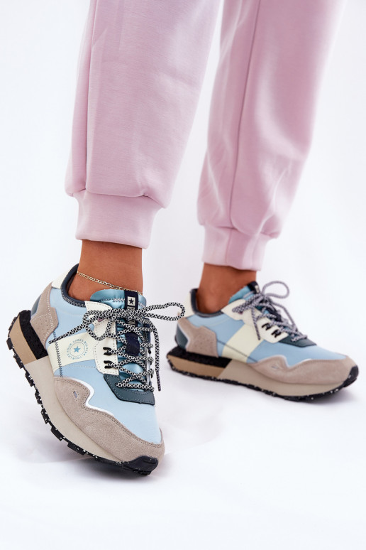 zamšādas  modeļa apavi  Big Star RR274245 HI-POLY SYSTEM Pelēkas krāsas-Zilas krāsas