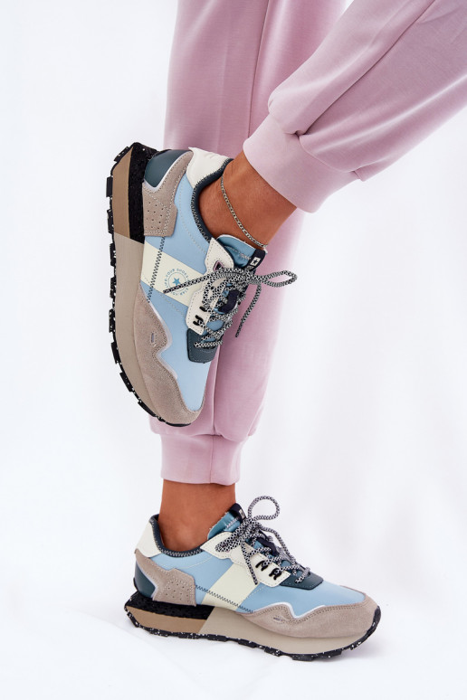 zamšādas  modeļa apavi  Big Star RR274245 HI-POLY SYSTEM Pelēkas krāsas-Zilas krāsas