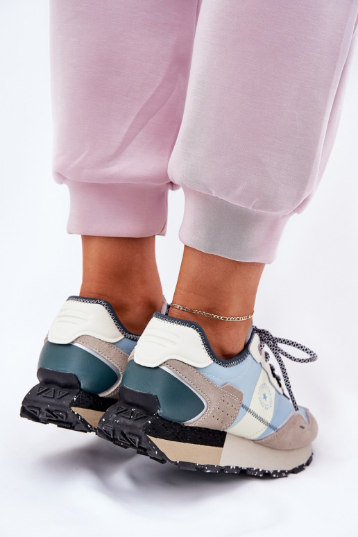 zamšādas  modeļa apavi  Big Star RR274245 HI-POLY SYSTEM Pelēkas krāsas-Zilas krāsas