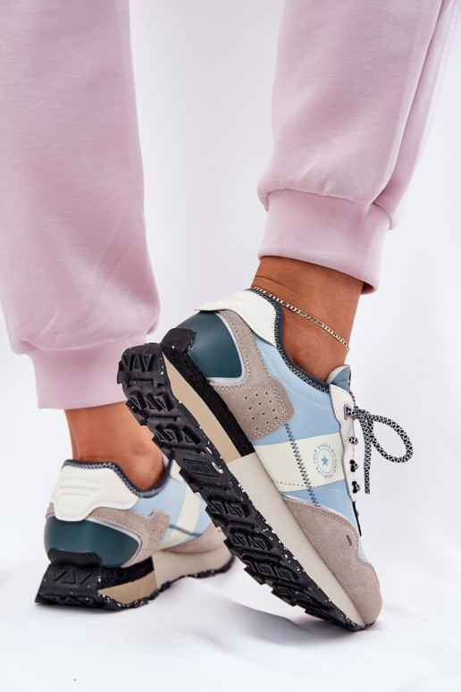 zamšādas  modeļa apavi  Big Star RR274245 HI-POLY SYSTEM Pelēkas krāsas-Zilas krāsas