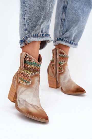 sieviešu zābaki  ar papēdi dekorēti Plecionką  06810-29 Dažādu krāsu 2